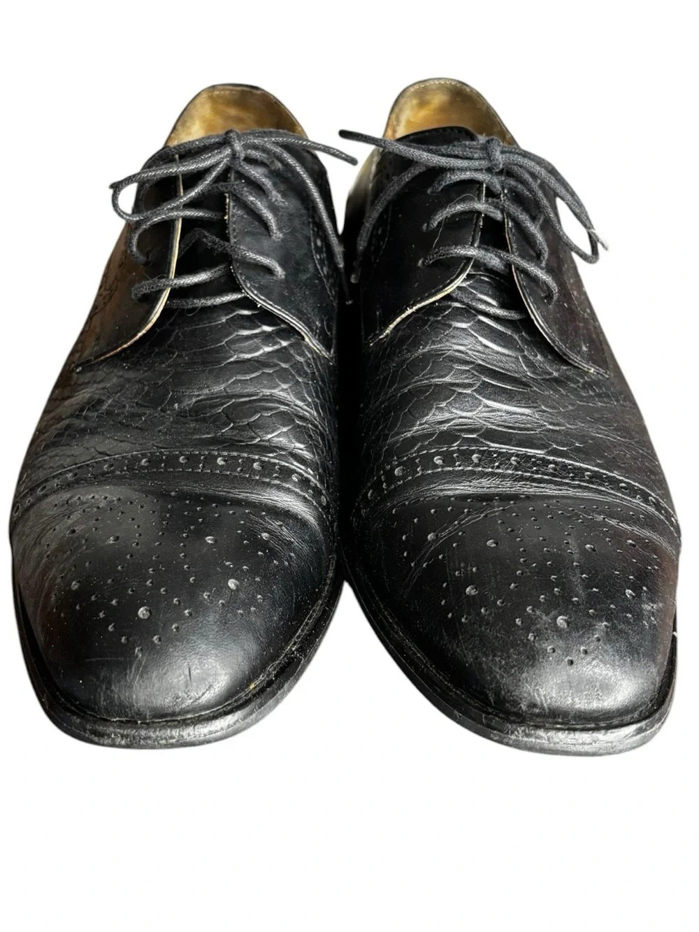 VTG Louis Vuitton Men’s Black Leather Lace-up Derby Shoes Size 45 US 10.5
